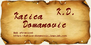 Katica Domanović vizit kartica